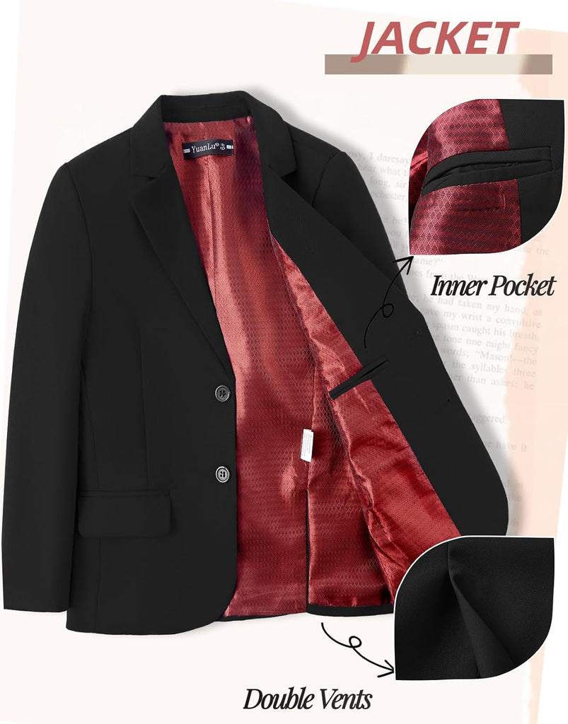Boys Suit Jacket Formal Dress Jacket Slim Fit Sport Coat for Kids