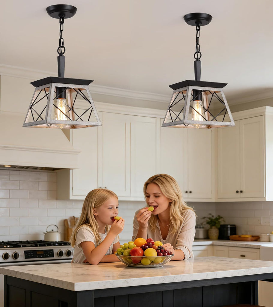 Farmhouse Dining Room Pendant Light Fixture,1-Light Industrial Chandelier Hanging Small Lights for Hallway Entryway