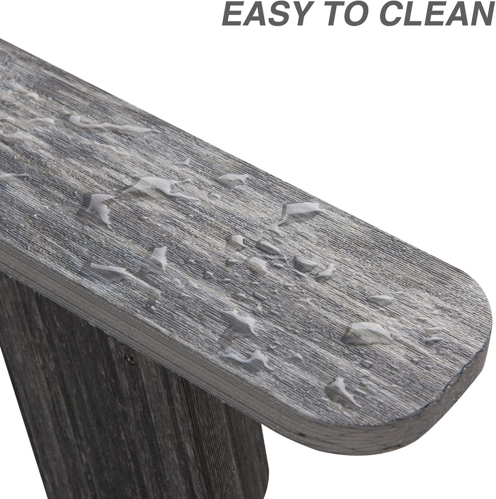Oversized Outdoor Adirondack Chair Set of 2, Grey | Oversized Poly Lumber Weather Resistant & Durable Fire Pits Chair