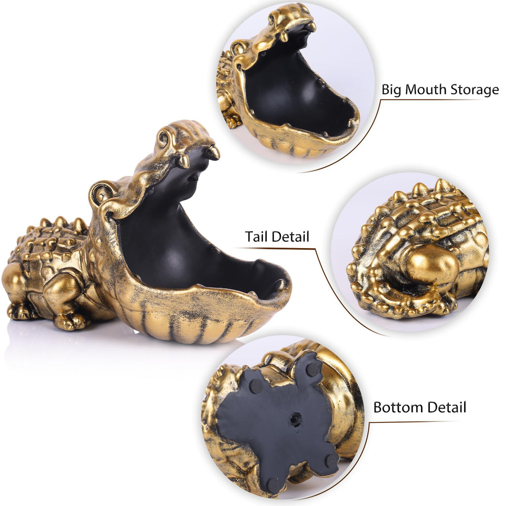 Alligator Statue Key Bowl, Fun Animal Statue Candy Dish Decorative Bowl, Office Candy Dish, Big Mouth Sculpture Home