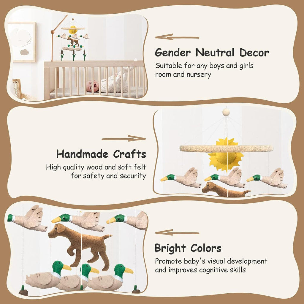Baby Mobile for Crib Mallard Duck Baby Crib Mobile for Boys Girls