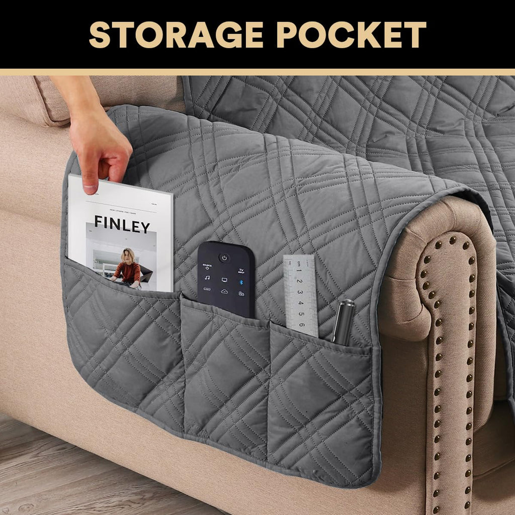 100% Waterproof Loveseat Covers for 2 Cushion Couch Sofa Covers Waterproof and Washable Sofa Slipcover with Side