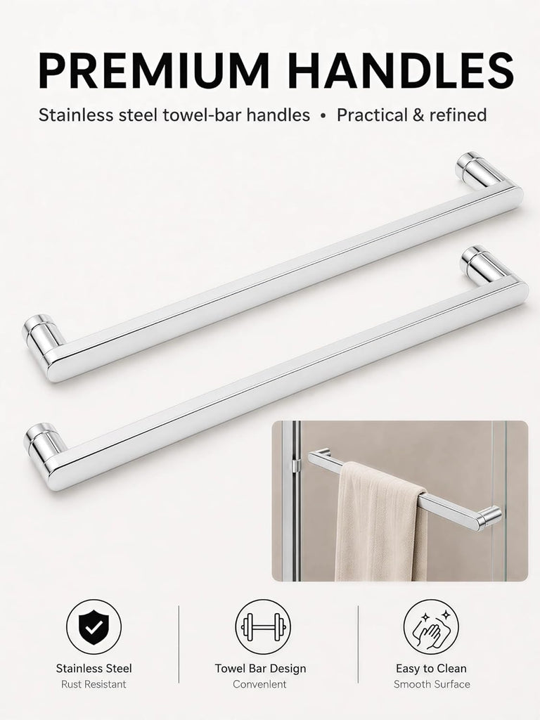 Semi-Frameless Sliding Glass Shower Door 44-48 in. W x 70 in. H, Chrome Frame, 1/4 in. Clear Tempered Glass