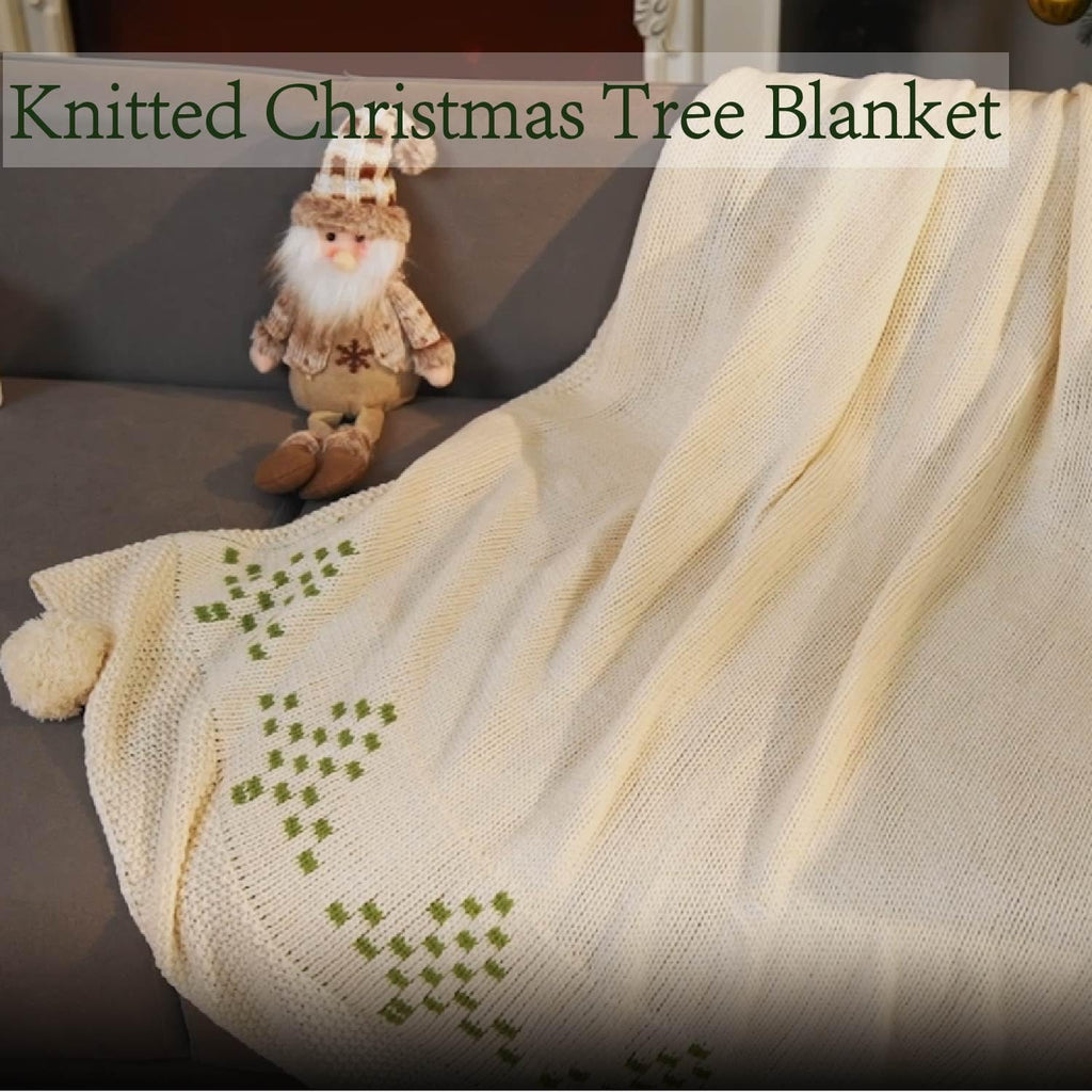 Christmas Throw Blanket 50" x 60" Soft Knit Throw Blanket for Bed Couch Sofa Living Room, Travel Lightweight Warm