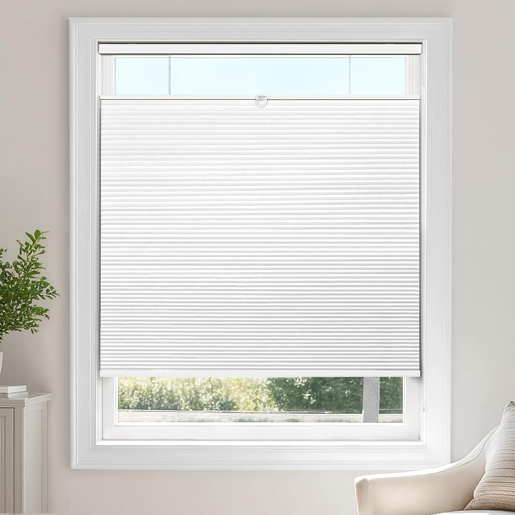 TDBU Cellular Shades, Blackout-White, | Thermal Insulation,  - White