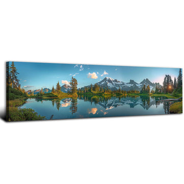 Colorado Mountain Wall Art National Park Poster Sunset Nature Canvas Prints Woodland Landscape Painting Peak Lake