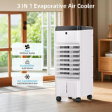 Swamp Cooler, Windowless Portable Air Conditioners with 120°Oscillation, Evaporative Air Cooler with Remote,12H Timer