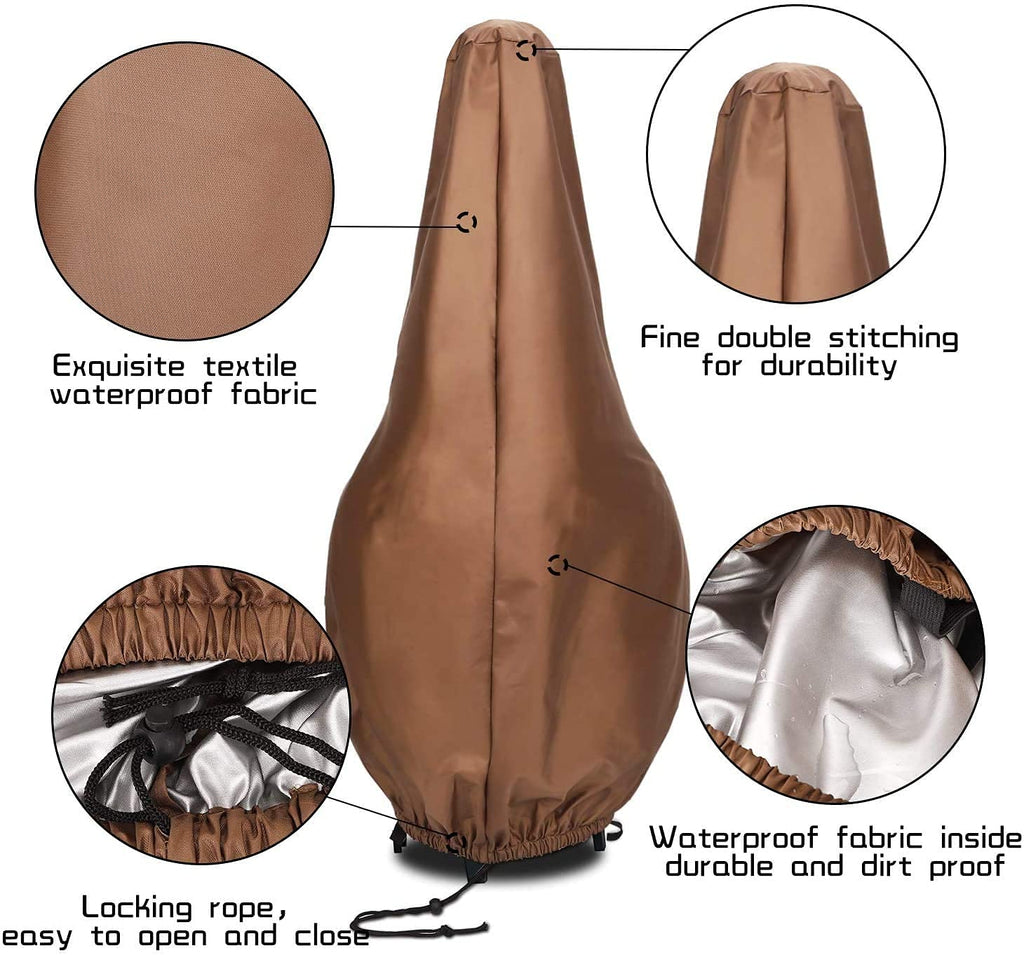 Chiminea Covers Waterproof, Protective Fire Pit Heater Cover, Outdoor Patio Chiminea Covers, Durable Cover for Clay