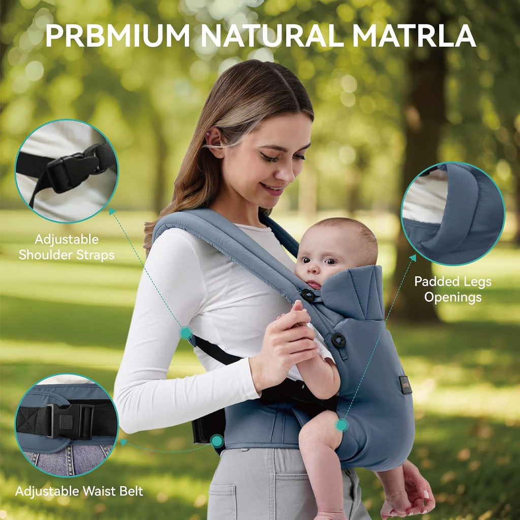 Carrier Newborn to Toddler, 7-45 lbs with Natural Material, Ergonomic Design,Versatile and Adjustable,Hands Free