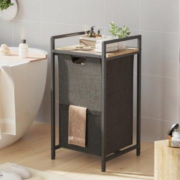Laundry Hampers, Laundry Basket, Laundry Sorter with Top Shelf & Removable Washable Bags & Side Pockets for Laundry