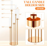 5 Arm Candelabra Centerpieces for Tables 42.5'' Tall Floor Candle Holder Metal Candlestick Stand with Acrylic