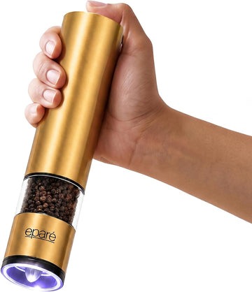 Electric Gold Salt or Pepper Grinder - Battery-Operated Pepper Mill