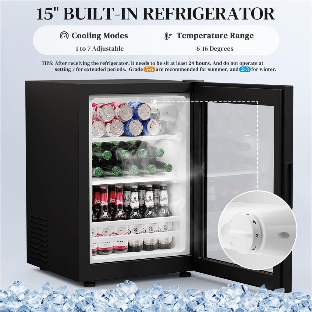 Large Coffee Bar Cabinet with Fridge (Fridge Included)