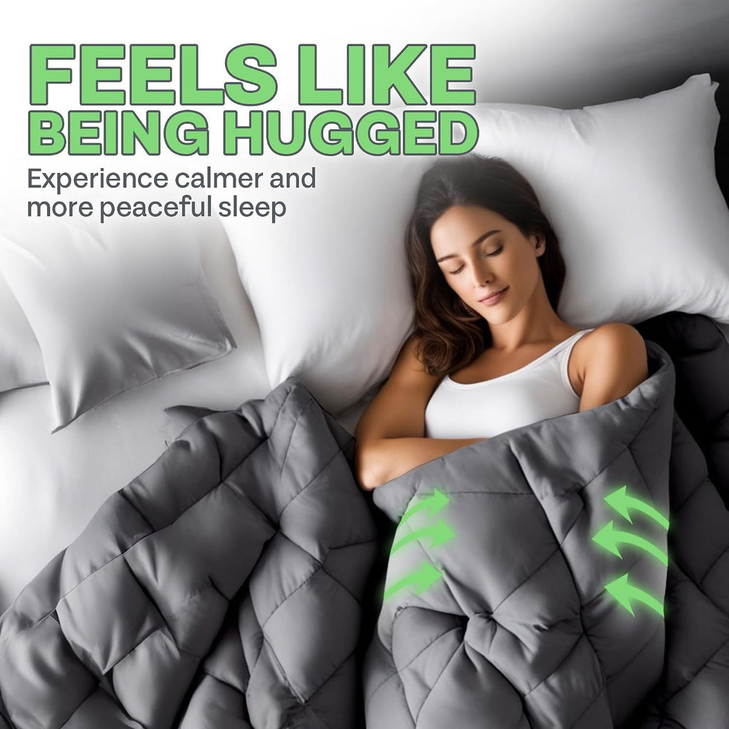 Weighted Blanket for Adults, Soft Comforter for Relaxation and Comfortable Sleep, Cooling Design (60in x 80in)