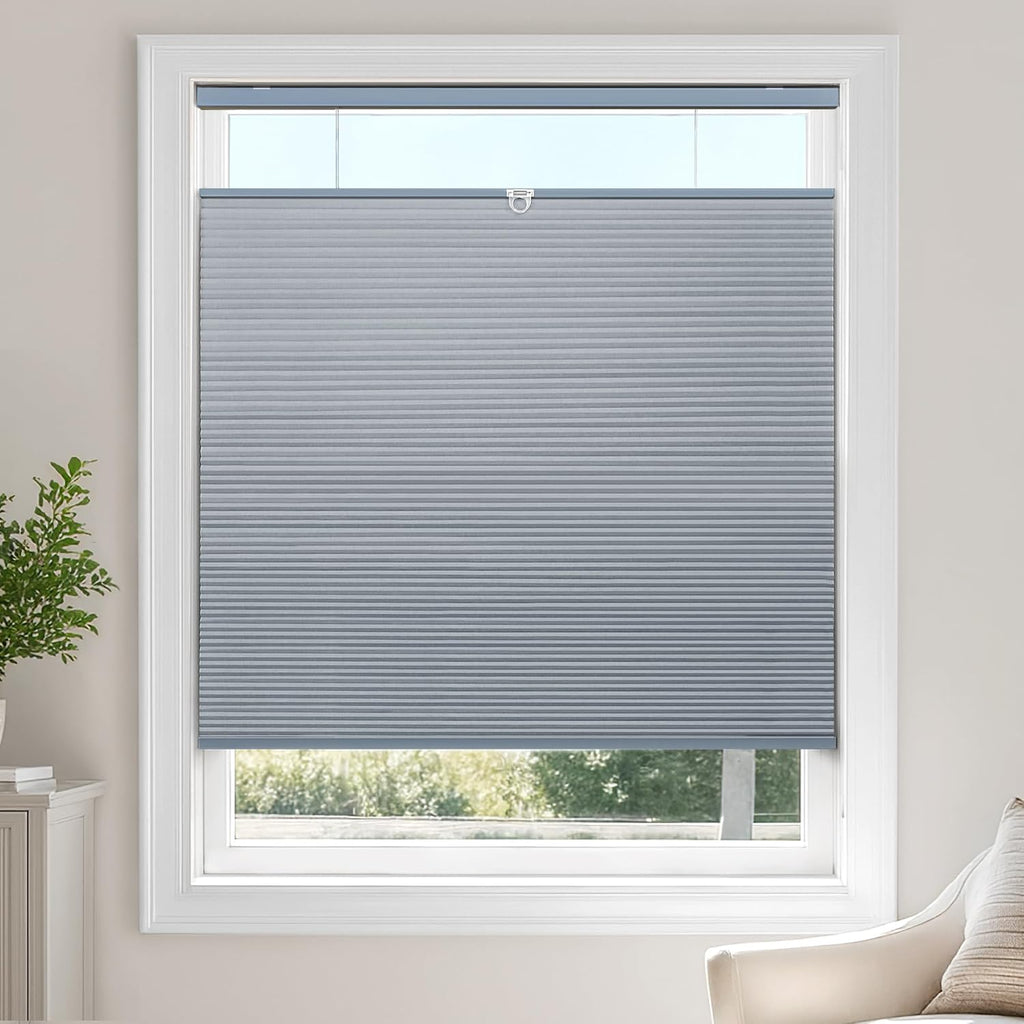 TDBU Cellular Shades, Blackout-White, | Thermal Insulation,  - Dark Grey