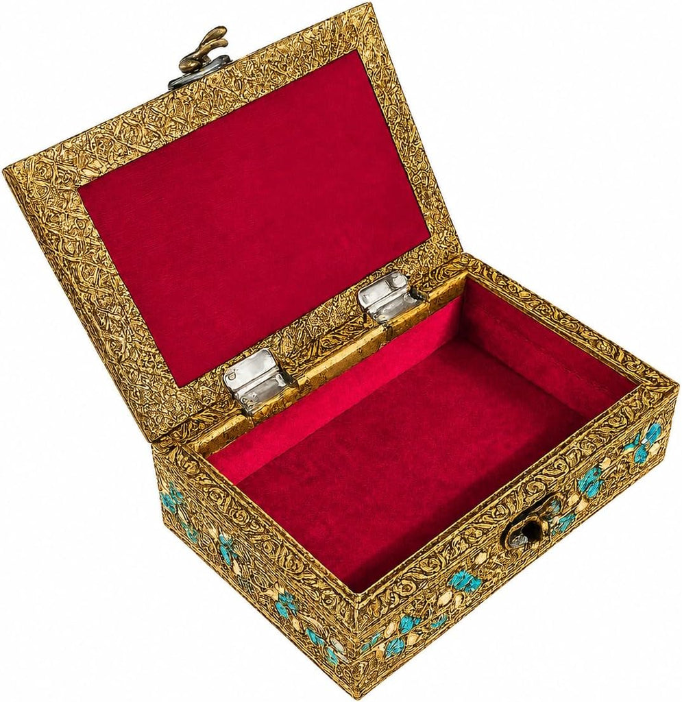 6 inch Jewelry Box - Handmade Portable Treasure Organiser Keepsake - Decorative Memory Storage Case Single