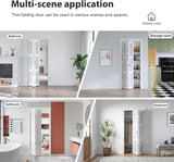 Preassembled Bi-Fold Doors, for 32"x 80" Opening,Tempered Frosted Glass Closet Folding Barn Door wit