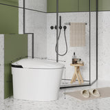 Smart Toilet with Auto-Flush & Heated Seat - Foot Sensor, Nightlight, Modern One-Piece Design