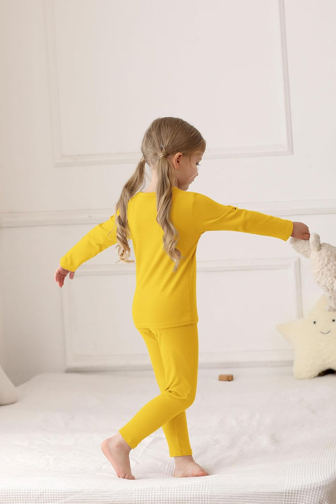Baby Toddler Boys Girls Cotton Long Sleeve Shirt and Legging Set Kids Ribbed Basic Pant Piece for Daily Life