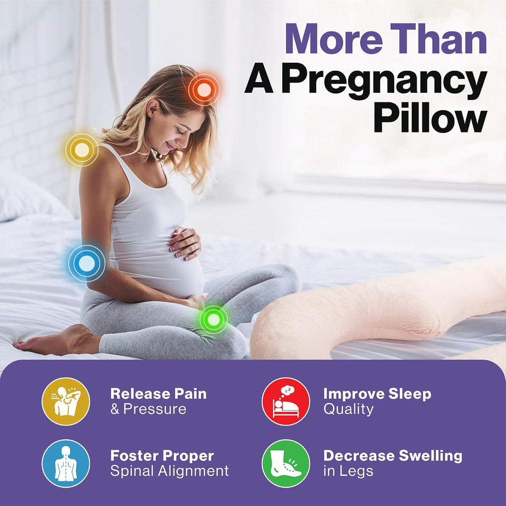 Memory Foam Pregnancy Pillow for Sleeping - U-Shaped Full Body Pregnancy Pillow - Body Pillow for Adults, Maternity
