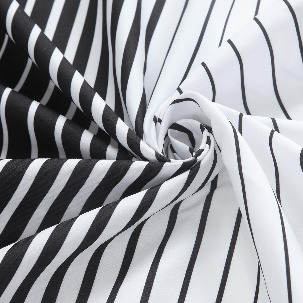 Black 78 Inches Long, Modern Black and White Gradient Vertical Stripe Waterproof Polyester Shower Curtains, 72x78