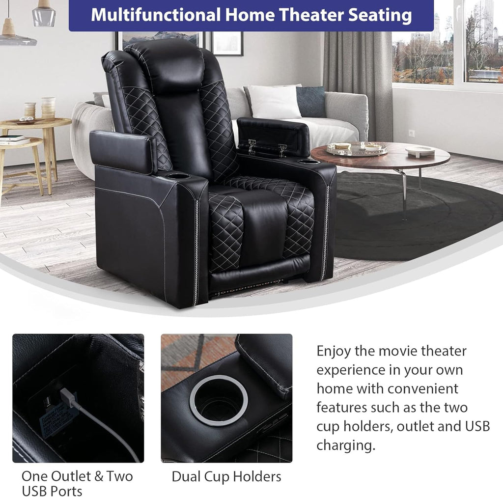 Electric Power Recliner Chairs with USB Ports and Cup Holders