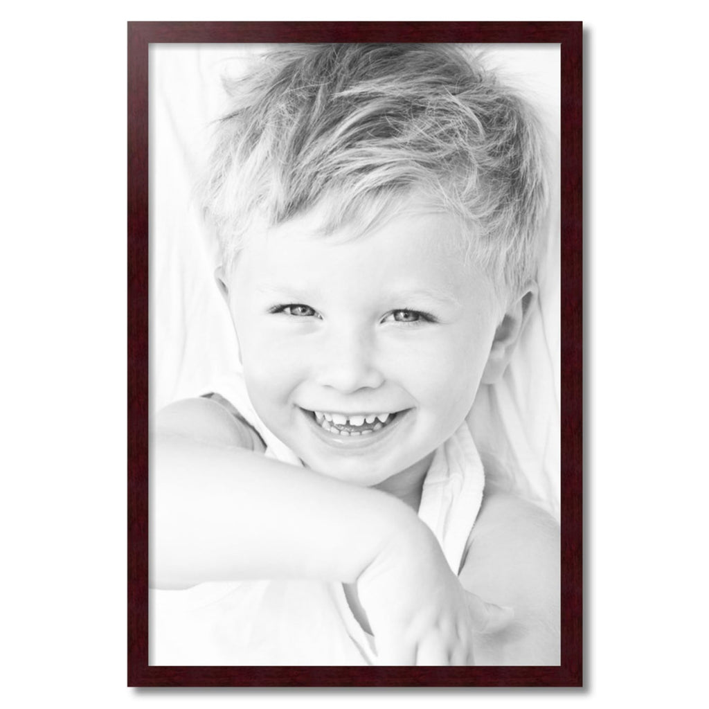 24x36 Inch Brown Picture Frame, This 26 Inch Custom Poster Frame is Mahogany - Comes with Economy Acrylic and 1