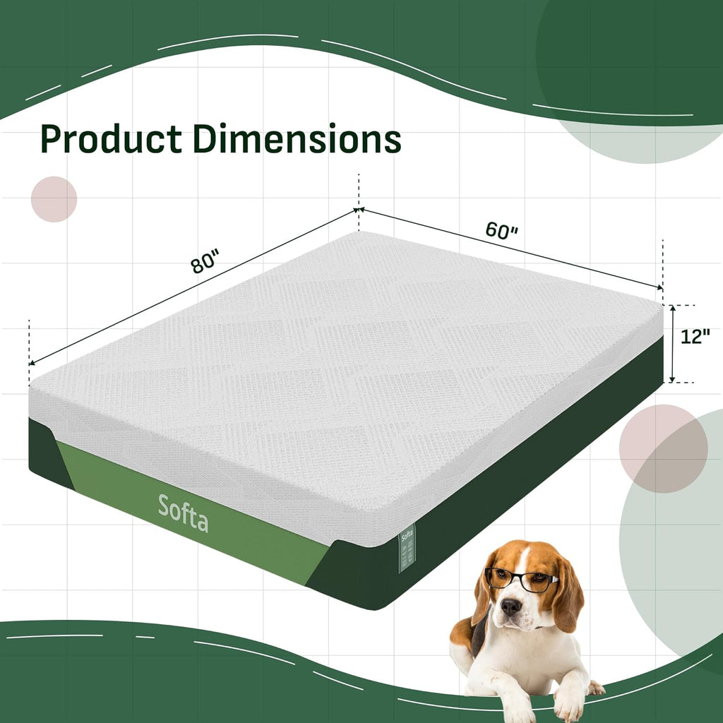 12" Queen Cooling Gel Memory Foam Mattress, Viscose from Bamboo, Medium Firm, Certi-PUR & Oeko-TEX Certified, 10-Year