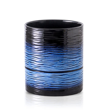 Ceramic Self Watering Plant Pot for Indoor Plants, 6 Inch, Blue