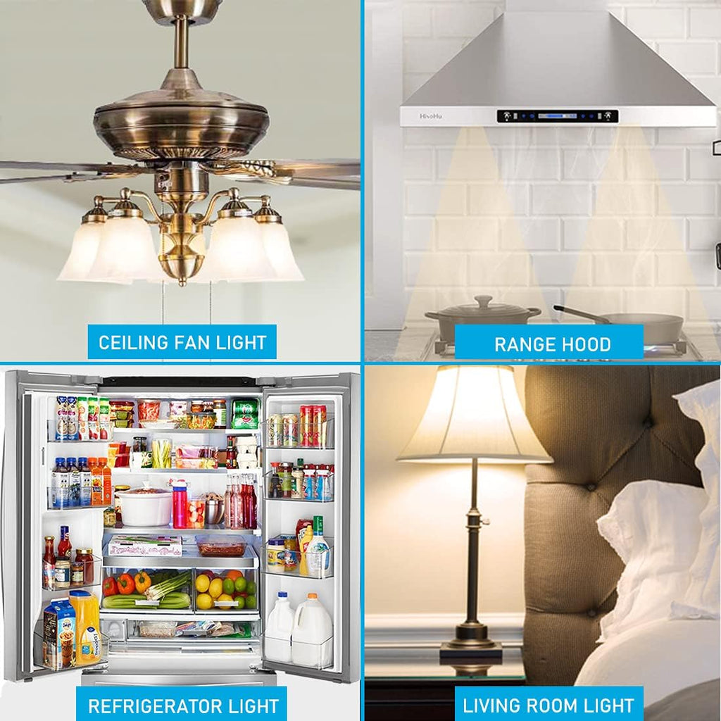 A15 Appliance Light Bulb, 60W Equivalent for Range Hood/Refrigerator Light Bulb/Ceiling Fan Light, 600 Lumens 7W 120V