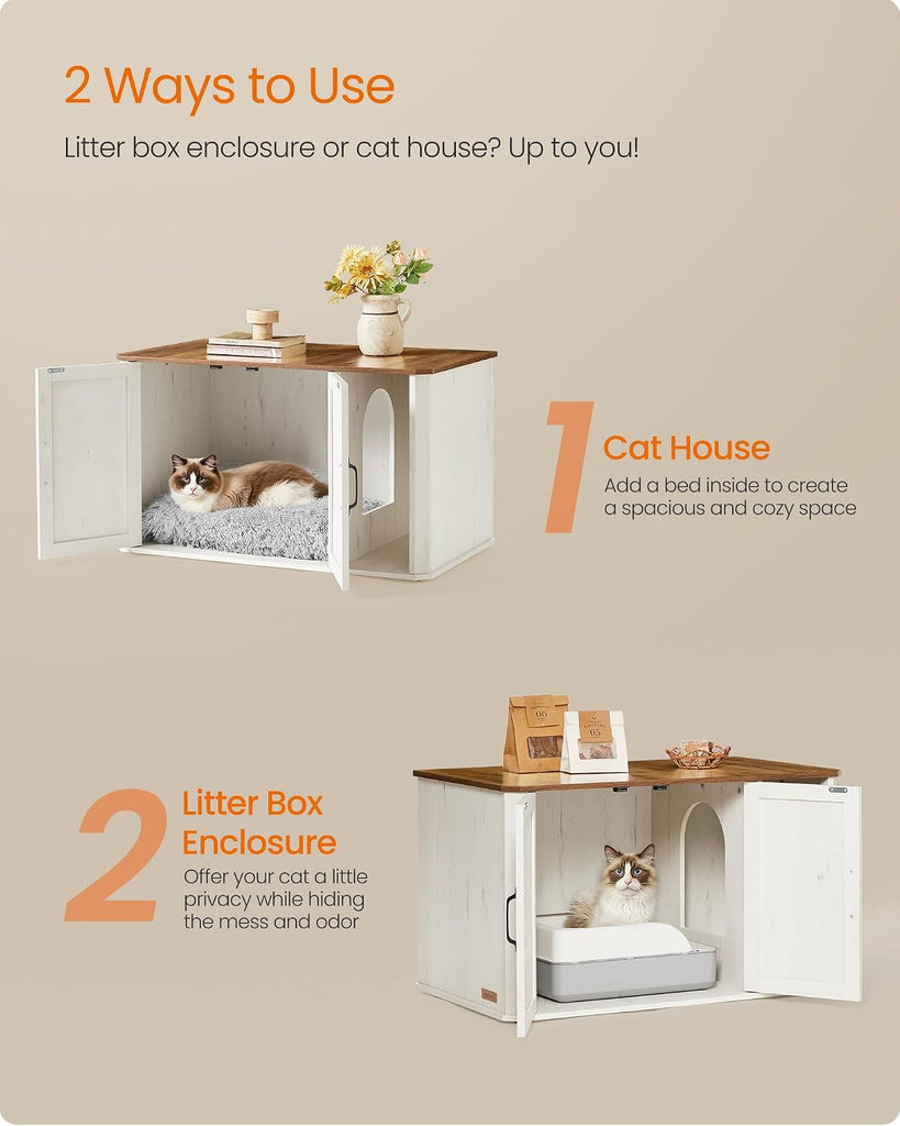 Litter Box Enclosure, Modern Cat Litter Box Furniture Hidden