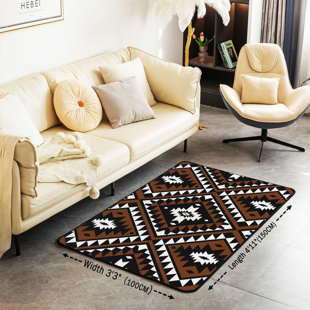 Rustic Western Living Room Rugs for Men, Southwestern Aztec Area Rug Non Shedding, Bohemian Carpet Non Slip