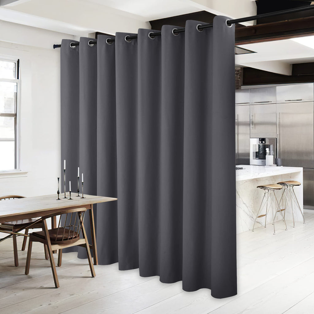 Bedroom Blackout Curtain Panel - (120 inches by 84 inch, Grey, 1 PC) Energy Saving Thermal Insulated Grommet Blackout