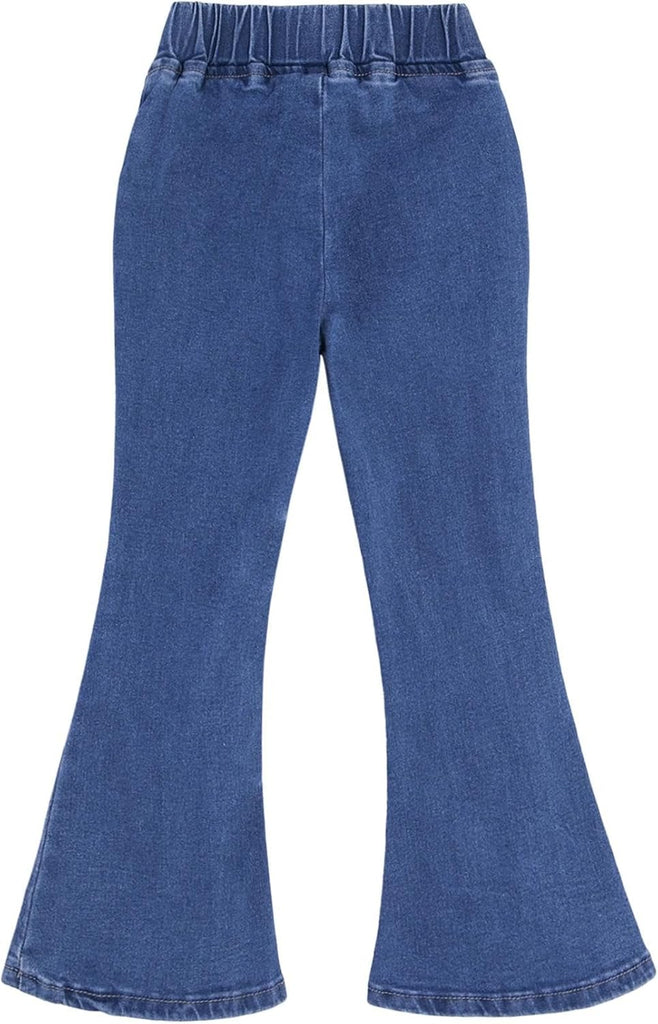 Girls High Waist Flare Jeans Denim Bell Bottom Pants