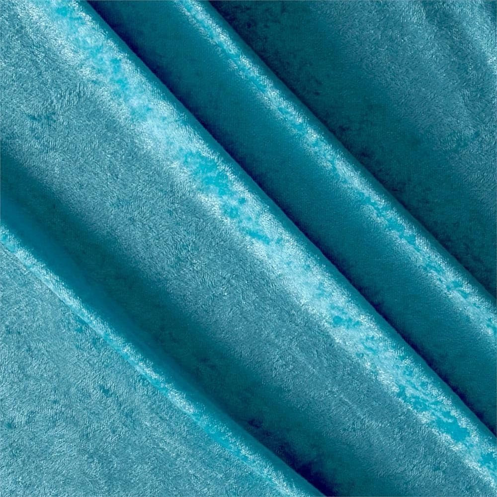 60" Wide - 100% Polyester Panne Velvet - Perfect for backdrops, Clothing, Home Furnishing and Many More. (Turquoise