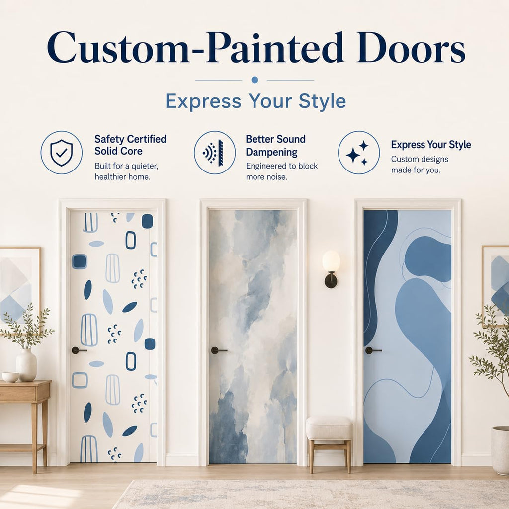 56x80 Interior Double Doors, 5-Lite Clear Glass Doors, Room Door French Door