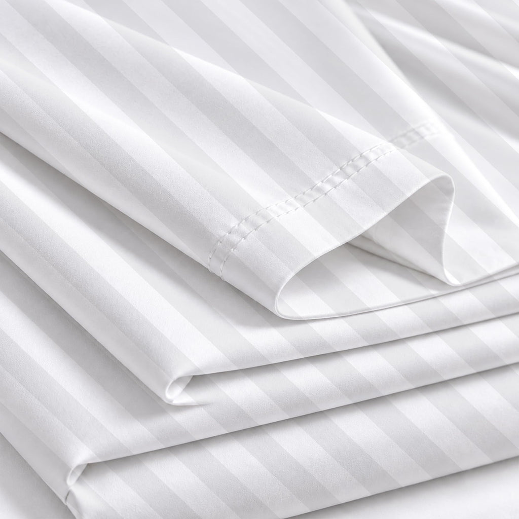 Extra Deep Pocket 6 Piece Queen Sheet Set, Hotel Luxury Collection, 100% Egyptian Cotton, 21" Deep Fitted Sheet