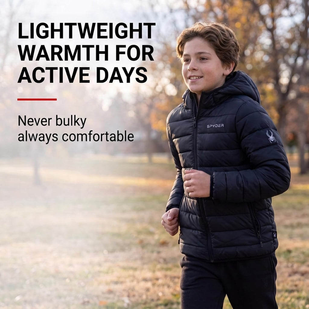 Boys Puffer Jacket - Packable Lightweight Hooded Winter Coat