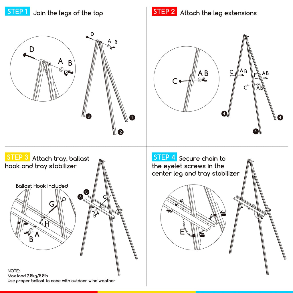 Wood Easel Stand for Display: Wooden Welcome Tripod Stand for Sign