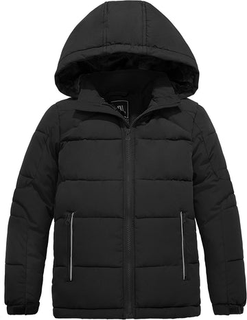 Boys' Puffer Jacket Soft Fleece Lined Winter Coat Outerwear Jacket