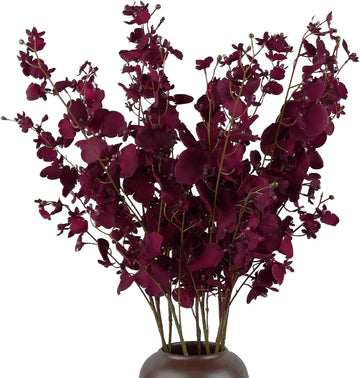 Artificial Orchid Flowers, (Each 37'') Fake Orchid Artificial Orchids Long Stem Artificial Flowers Fake Silk - Set of 10