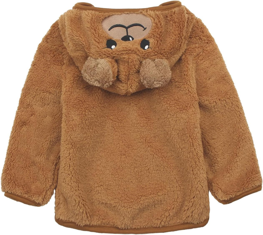 Toddler Girls Boys Fleece Hoody Jacket Zip Up Teddy Coat Warm Winter Outwear
