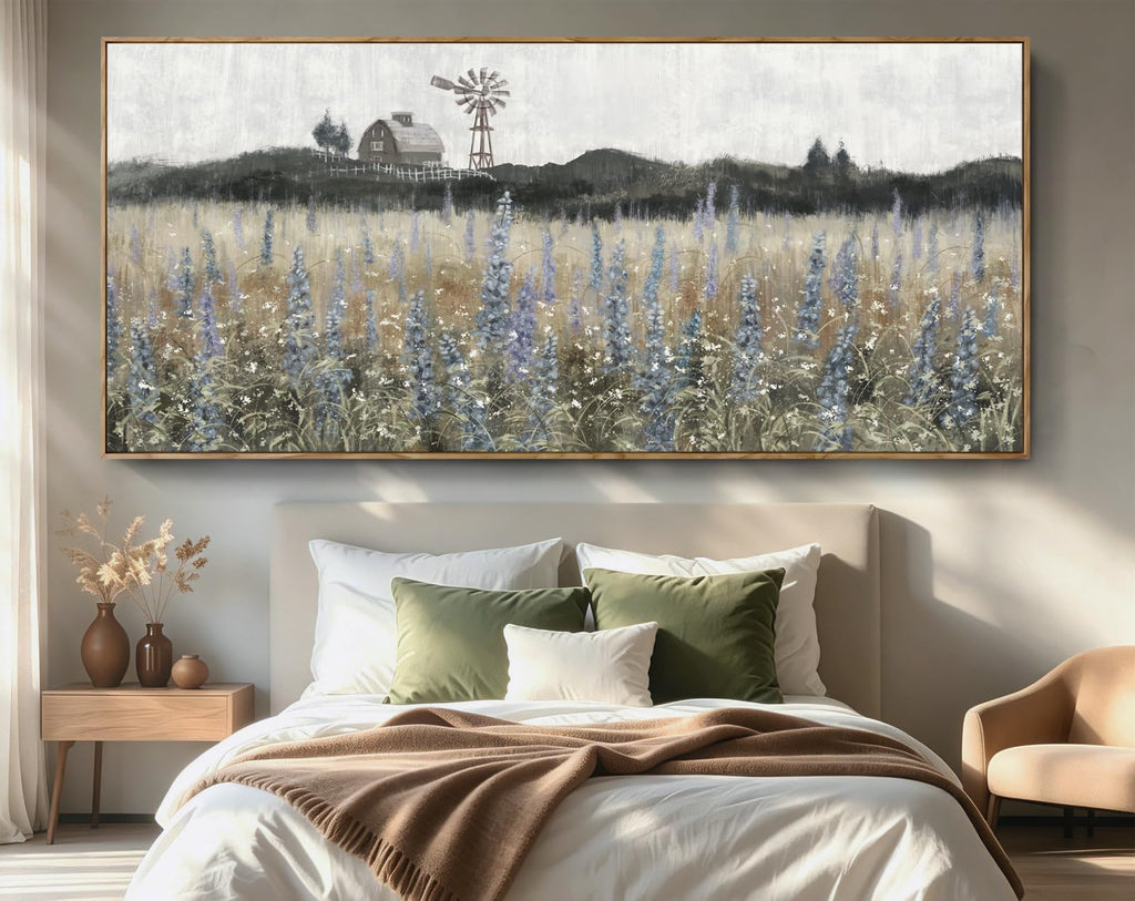 Extra Large Vintage Farmhouse Framed Canvas Wall Art 86x39inch
