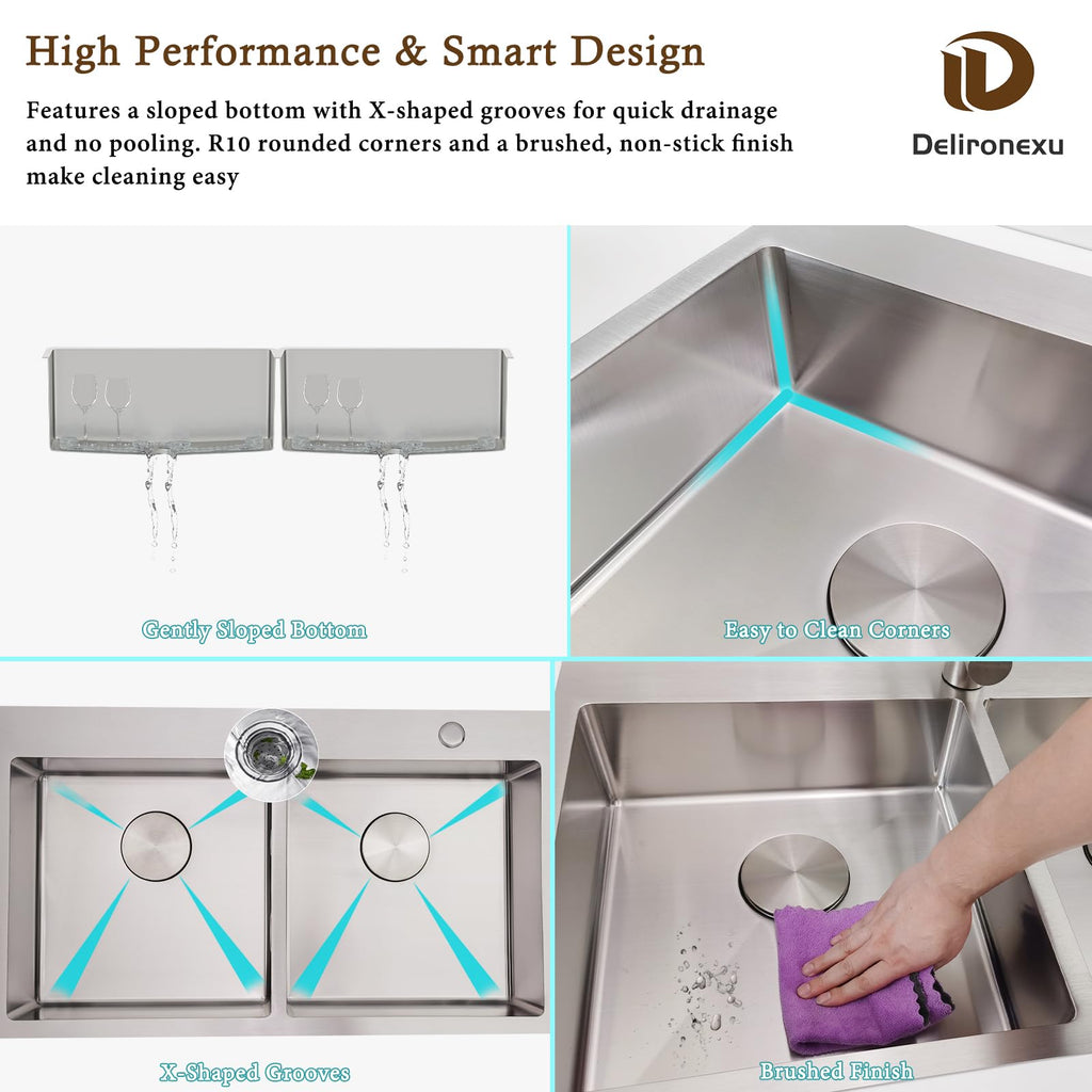 33x19 Drop Sink Double Bowl, Mobile Home Kitchen Sink