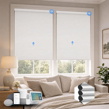 Motorized Cellular Shades, Smart Blinds with Remote, Custom Size