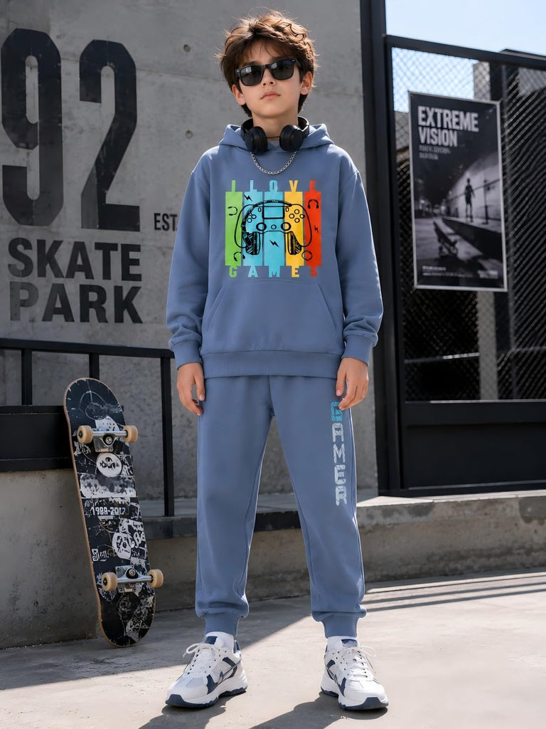 Boy's 2 Piece Outfits Sweatsuit Gamer Graphic Hoodie Jogger Pants Set