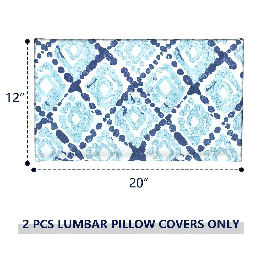 Outdoor Lumbar Pillow Covers 12"x20", Rectangle Throw Pillow Covers Furniture, Decorative Lumbar Cushion Case for