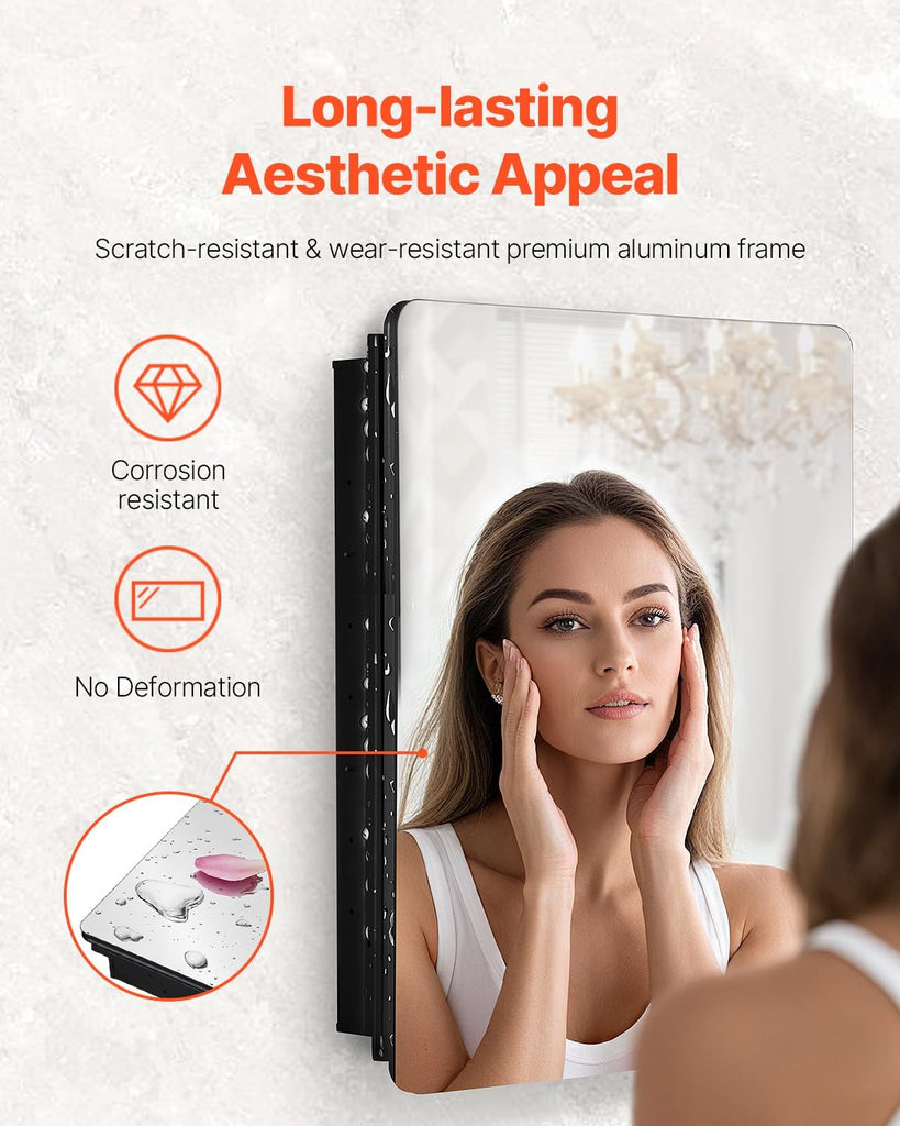 Medicine Cabinet, 24 x 30 inch, Medicine Cabinet with Mirror, Aluminum Frame Bathroom Wall Cabinet, 2-Layer
