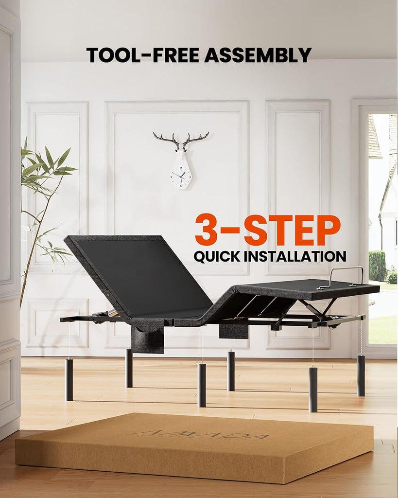 Amada Queen Adjustable Bed Frame with Wireless Remote and Zero Gravity