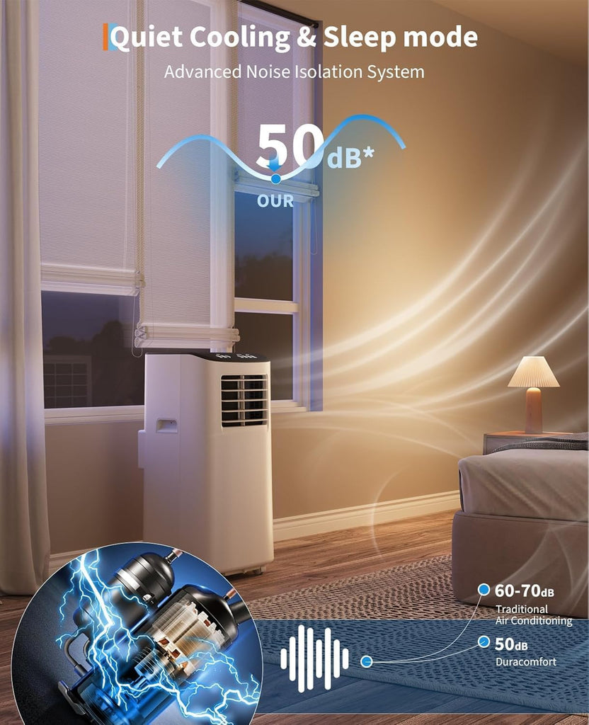 8,000 BTU Portable Air Conditioner, 3-in-1 Portable AC Unit with Remote Control, Cool